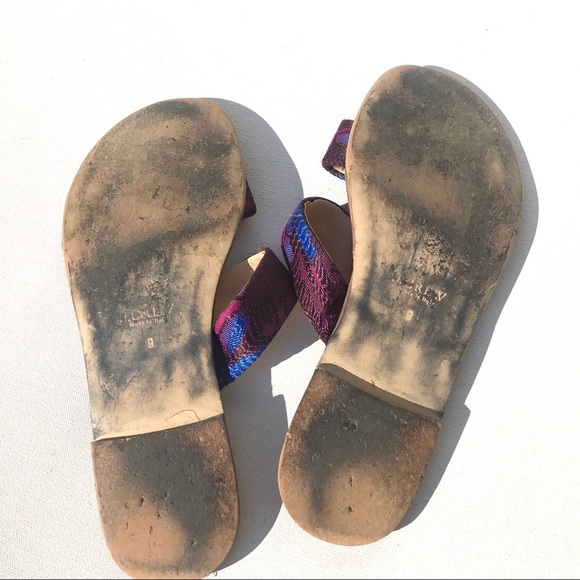 J.Crew Malta fabric  Flat Sandals - Size 9 - Picture 3 of 6